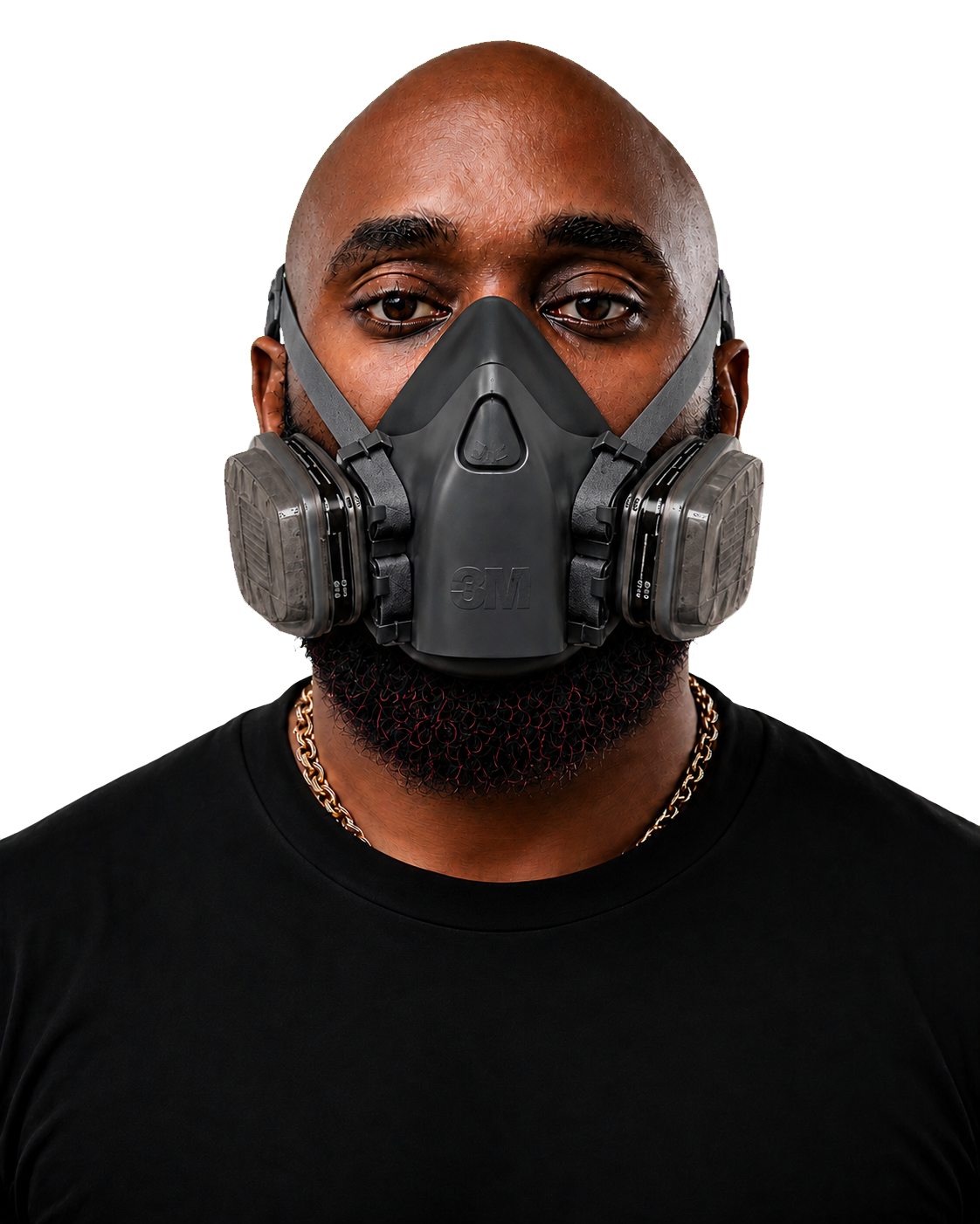The painter wearing a respirator mask